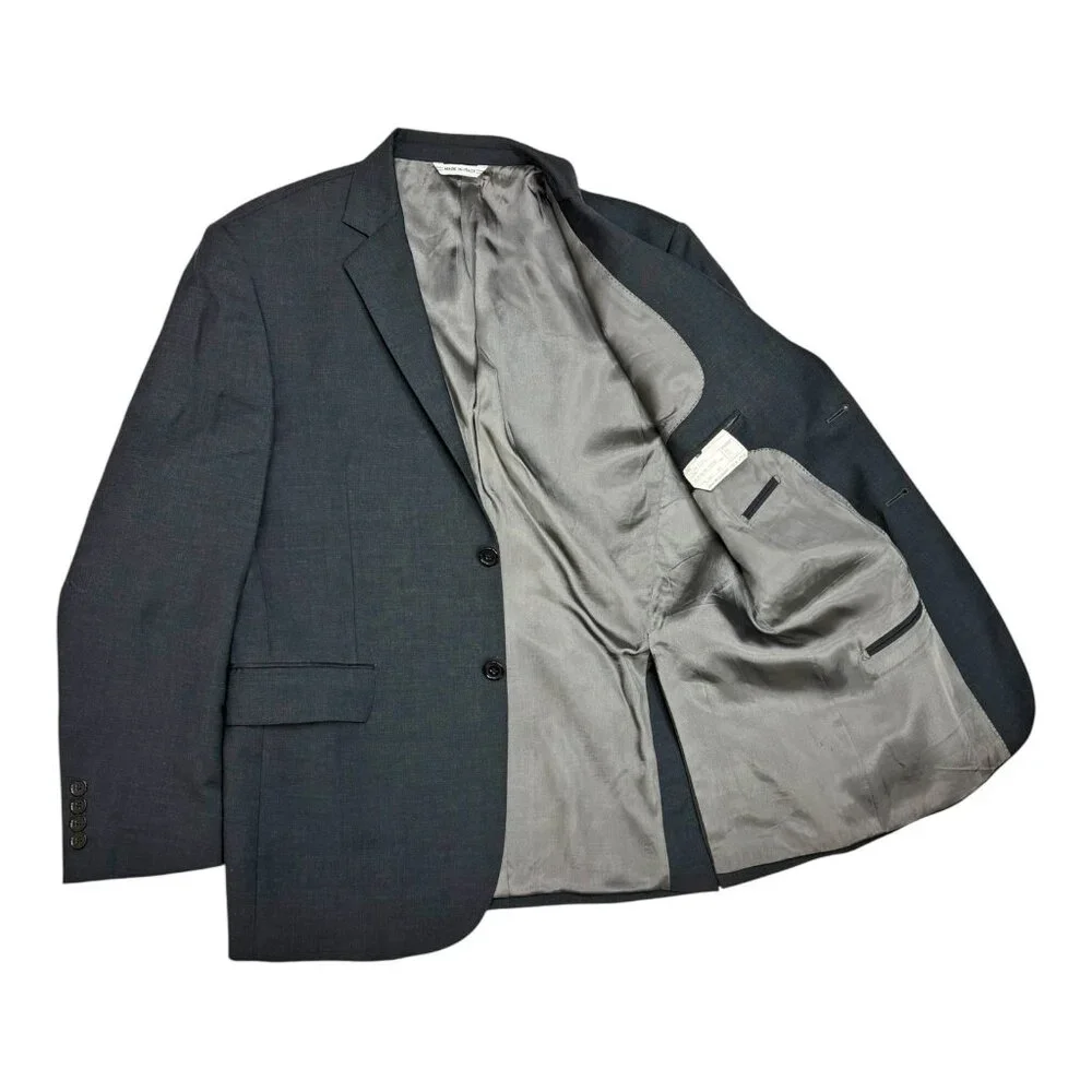 Yves Saint Laurent Pour Homme‎ Charcoal 120s Wool Two Button Blazer